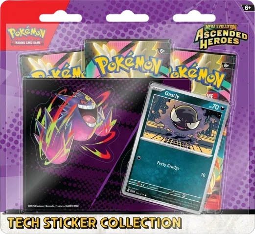 Pokémon: Scarlet & Violet: Ascended Heroes: Tech Sticker Collection: Gastly Art (English)
