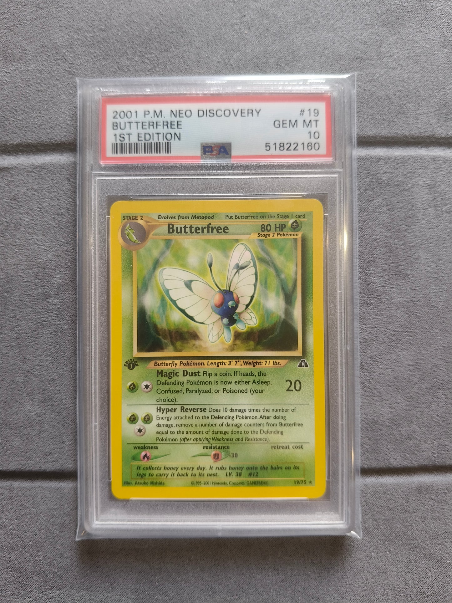 Pokemon: Butterfree: 2001 Neo Discovery #19: 1st Edition: PSA 10