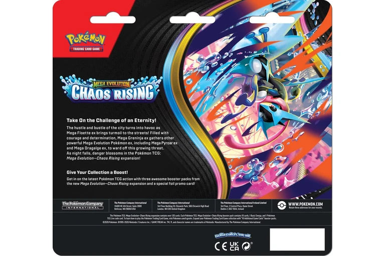 Pokemon: Mega Evolution: Chaos Rising: Sealed 3 Booster Pack (English)