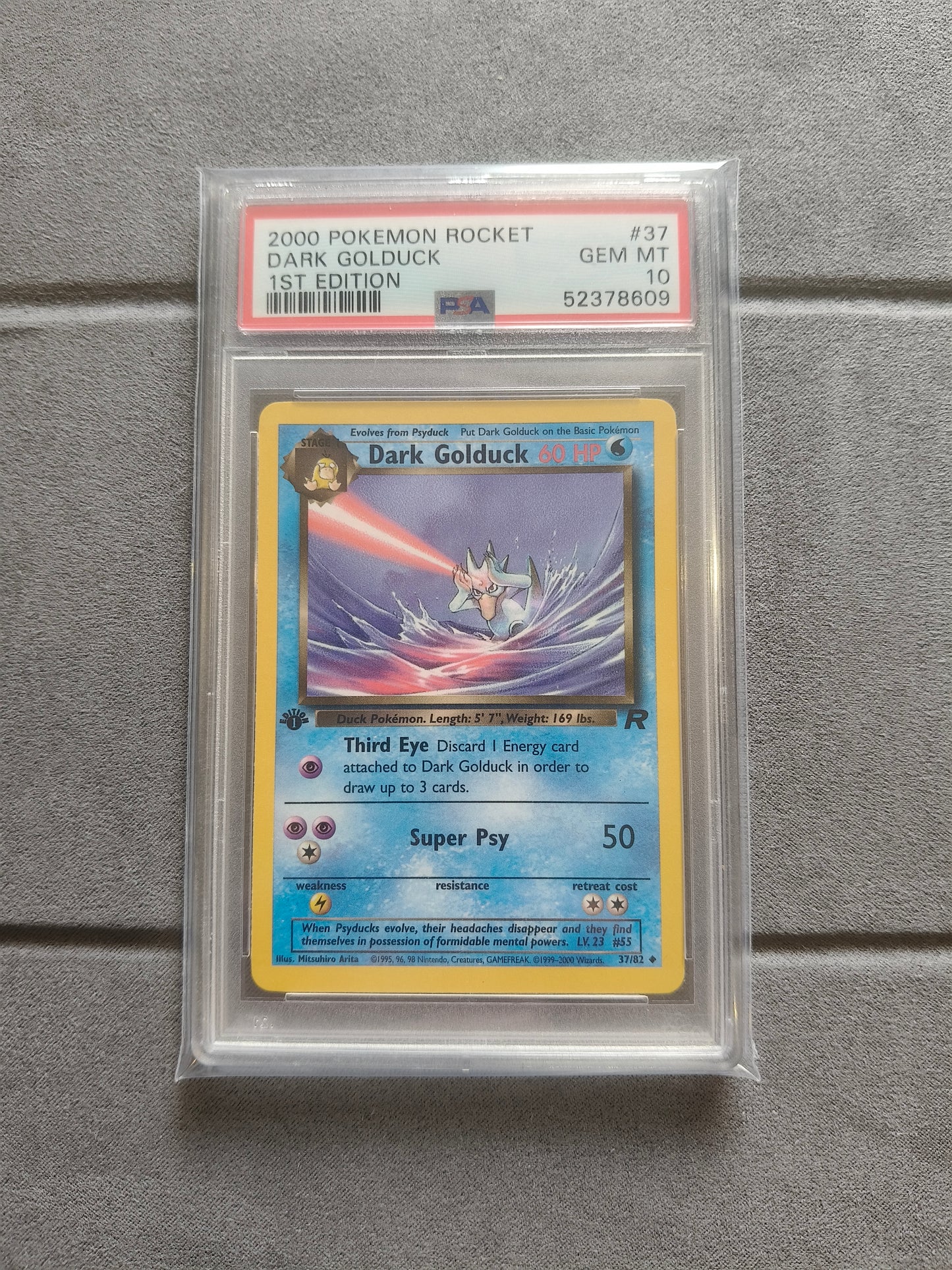 Pokemon: Dark Golduck: 2000 Team Rocket #37: 1st Edition: PSA 10
