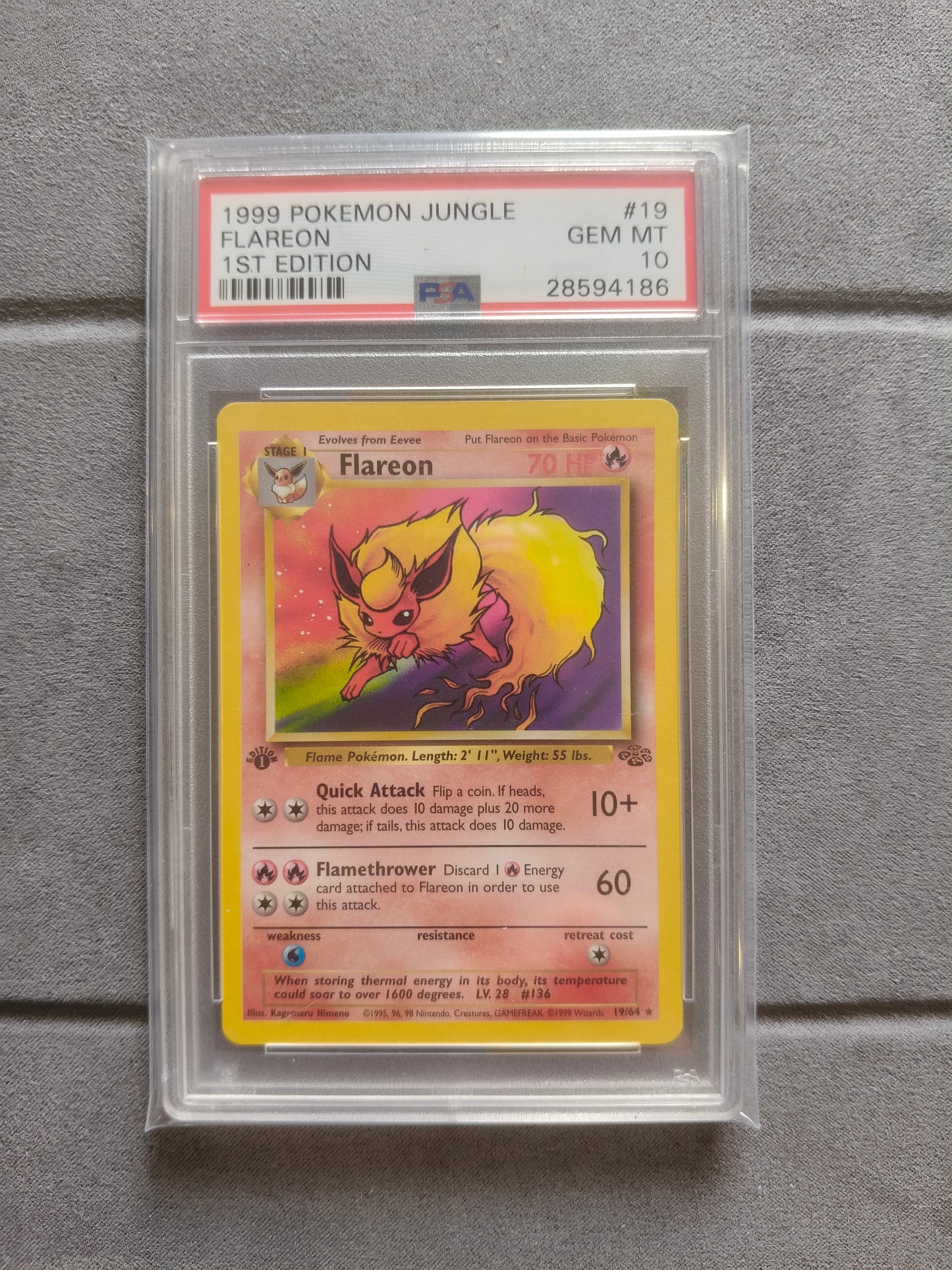 Pokemon: Flareon: 1999 Jungle #19: 1st Edition: PSA 10 (English)