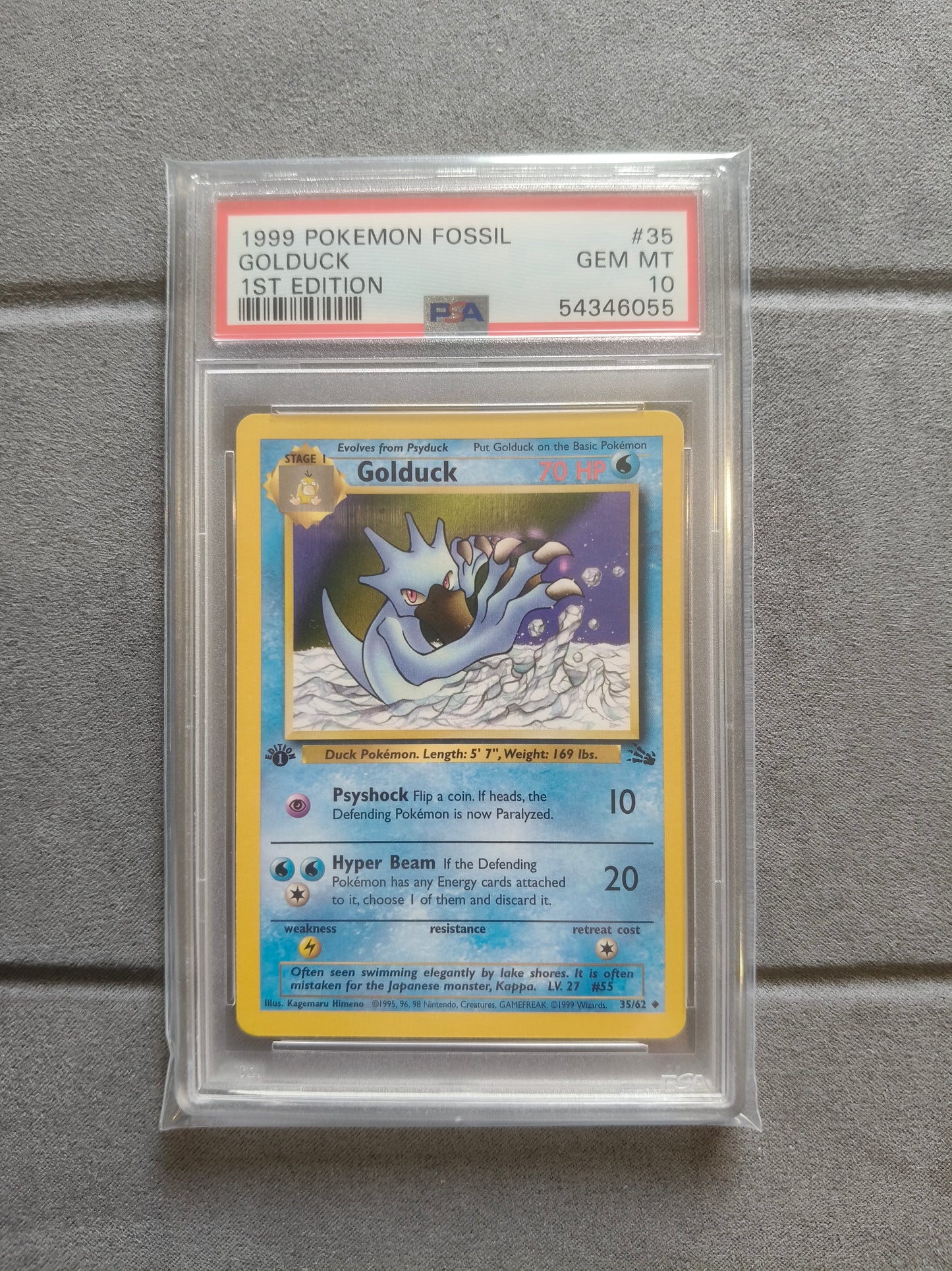 Pokemon: Golduck: 1999 Fossil #35: 1st Edition: PSA 10 (English)