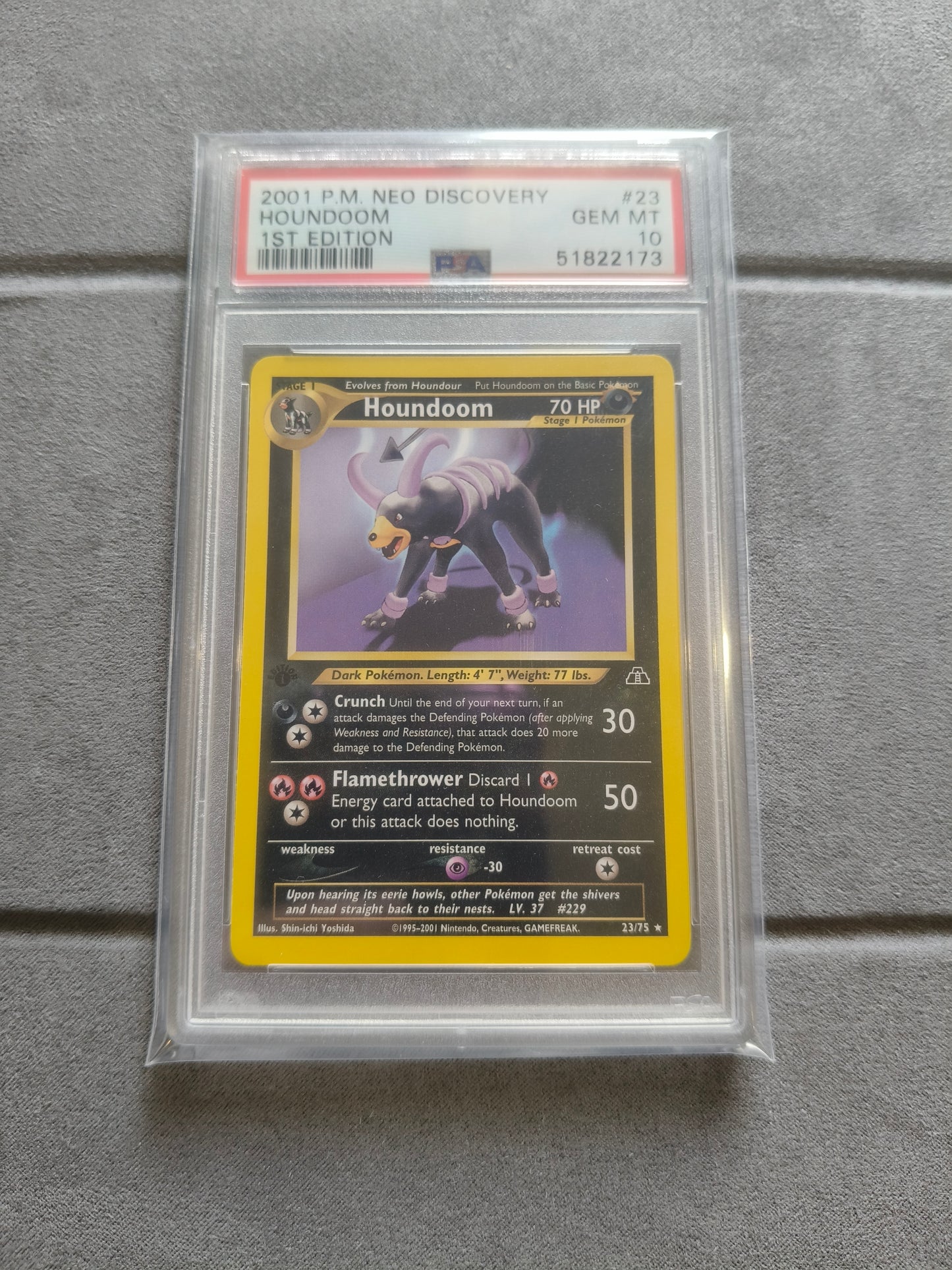 Pokemon: Houndoom: 2001 Neo Discovery #23: 1st Edition: PSA 10