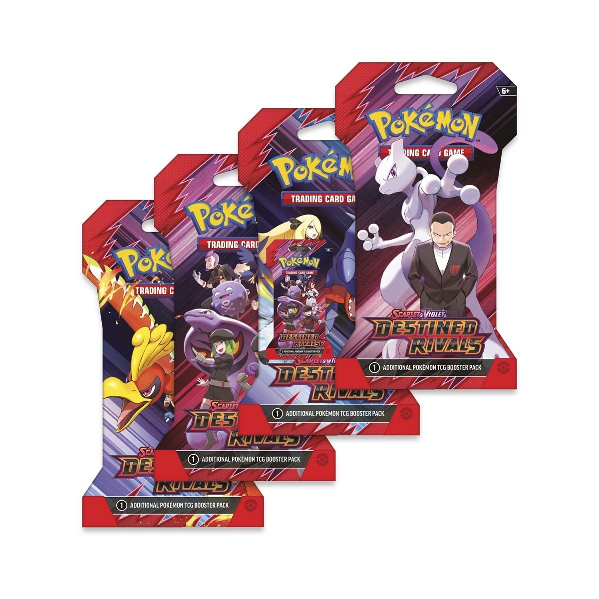 Pokemon: Scarlet & Violet: Destined Rivals: Sleeved Sealed Booster Pack x4: Art Set (English)