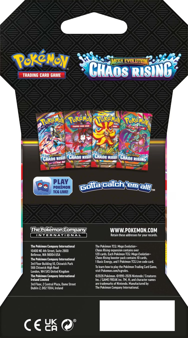Pokemon: Mega Evolution: Chaos Rising: Sleeved Sealed Booster Pack (English)