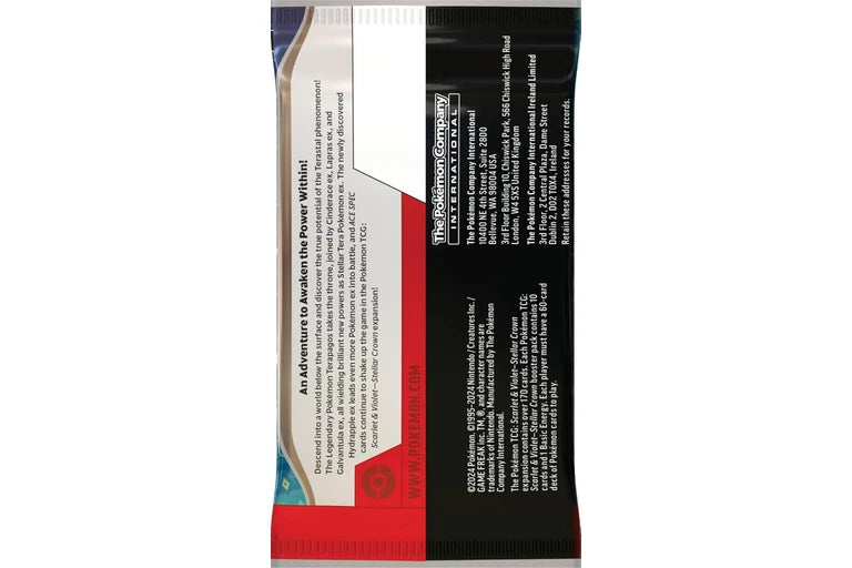 Pokemon: Scarlet & Violet: Stellar Crown: Sealed Booster Pack (English)