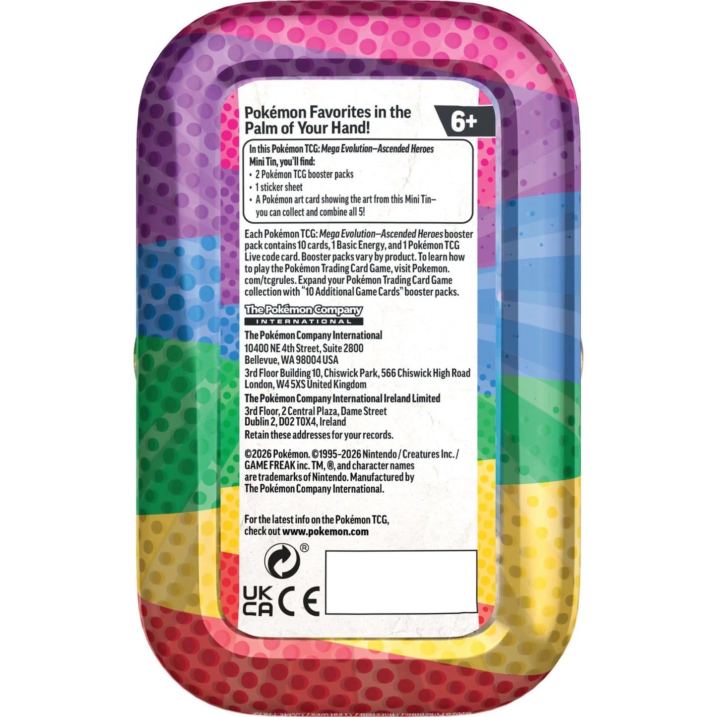 Pokémon: Mega Evolution: Ascended Heroes: Mini Tin: Togepi & Totodile Art (English)