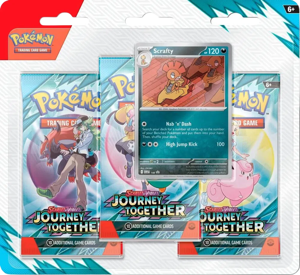 Pokemon: Mega Evolution: Journey Together: Sealed 3 Booster Pack: Scrafty Art (English)