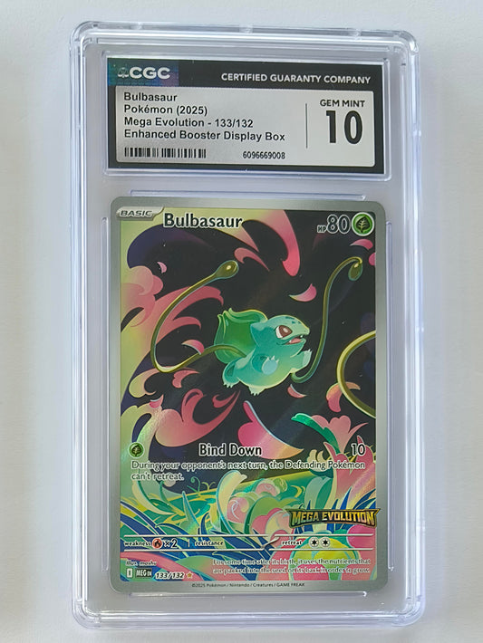 Pokemon: Bulbasaur (ME Stamped): 2025 Mega Evolution Promo #133: CGC Gem Mint 10 (English)