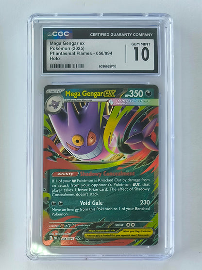 Pokemon: Mega Gengar ex: 2025 Phantasmal Flames #56: CGC Gem Mint 10 (English)