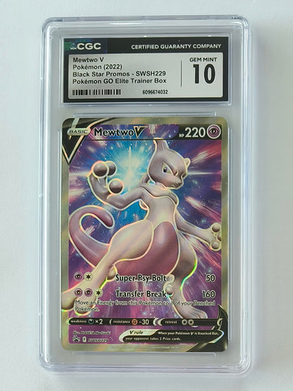 Pokemon: Mewtwo V: 2022 Pokemon Go Promo #SWSH229: CGC Gem Mint 10 (English)