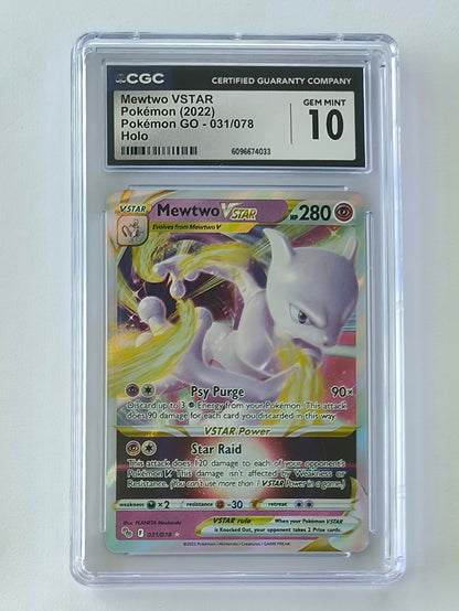 Pokemon: Mewtwo VSTAR: 2022 Pokemon Go #031: CGC Gem Mint 10 (English)