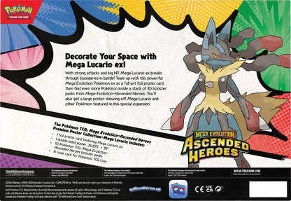 Pokemon: Mega Evolution: Ascended Heroes: Sealed Premium Poster Collection: Mega Lucario (English)