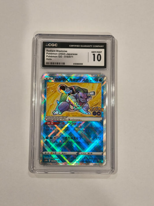 Pokemon: Radiant Blastoise: 2022 Pokemon Go #018: CGC Gem Mint 10 (Japanese)